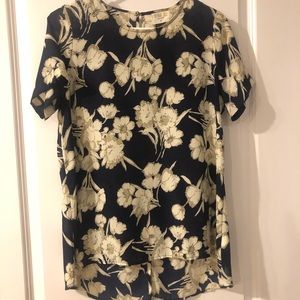 Sienna Sky navy blue floral top.